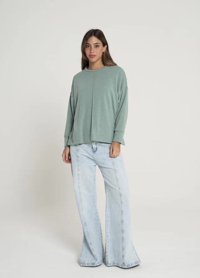 Buzo angora con alforza