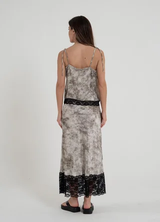 Falda midi con puntilla  - Vista 4