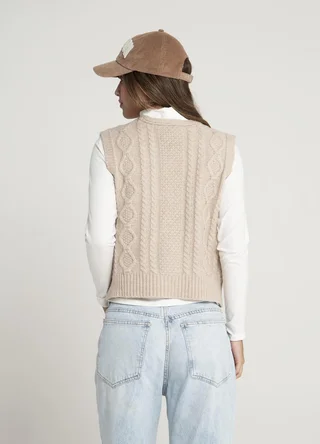 Chaleco trensado con botones  - Vista 4