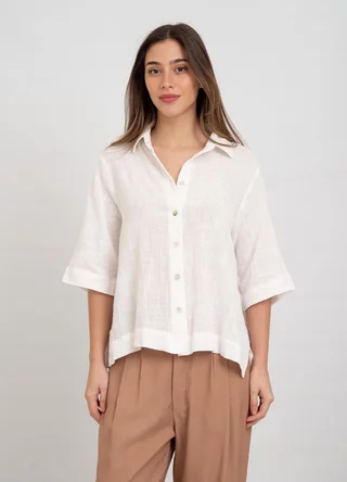 Camisa lino algodon  - Vista 4