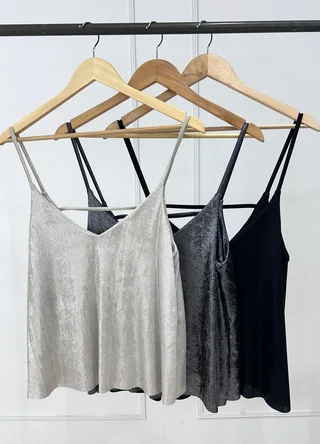 Musculosa bretel fino metalizada tira en espalda - Vista 5