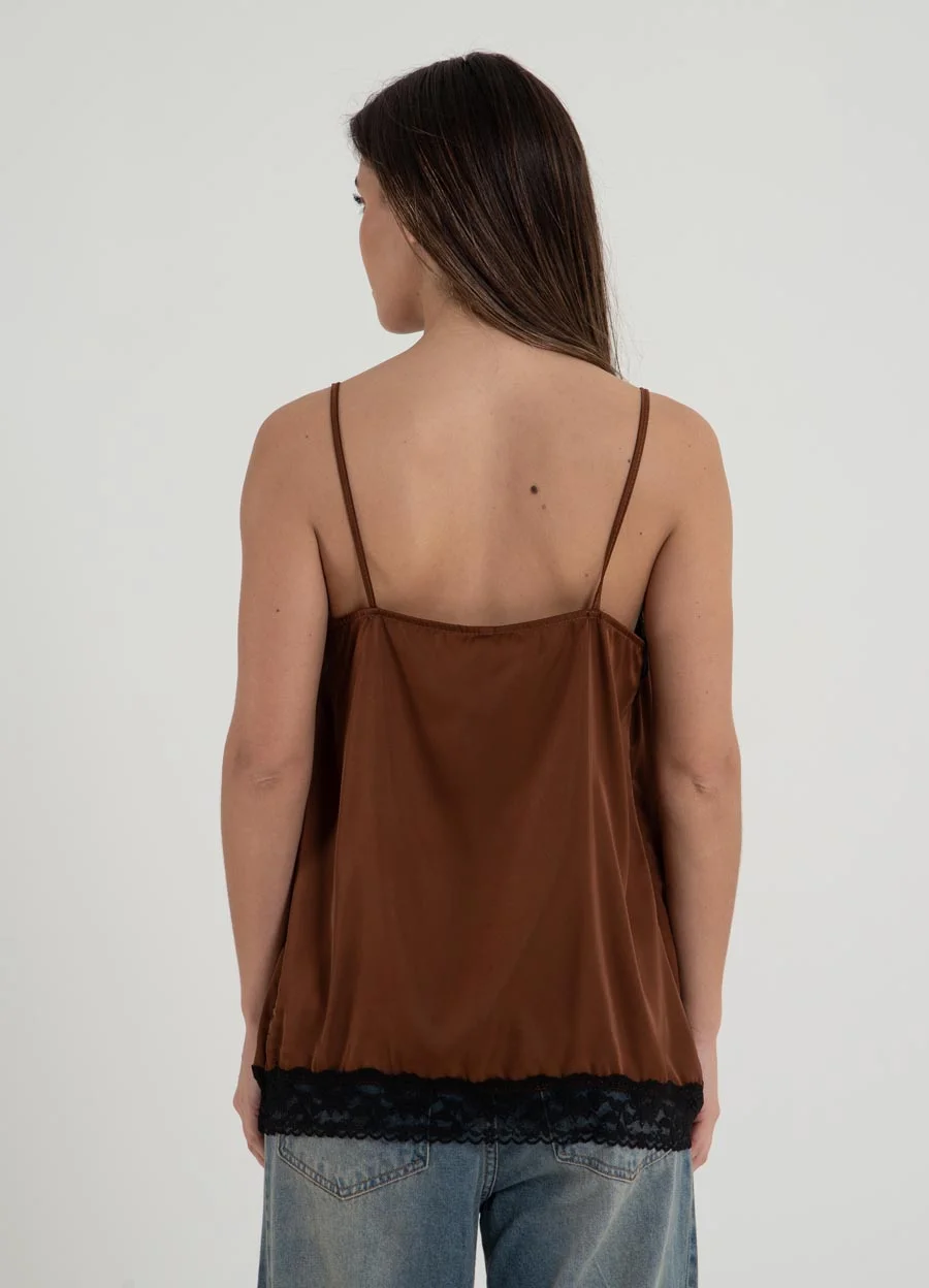 Musculosa lencera doble puntilla