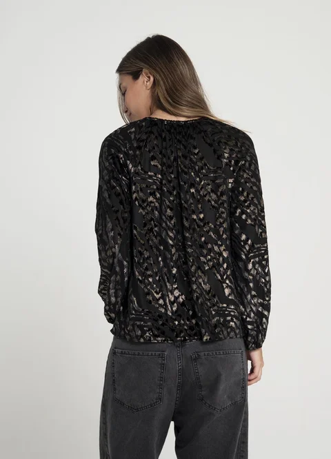 Blusa m/larga tul print 
