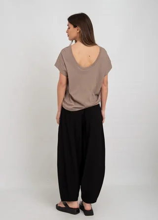 Pantalon tencel con recorte  - Vista 4
