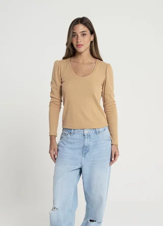 Remera manga larga con frunce en hombre - Vista 4