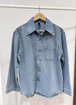 Chaqueta denim tachas en delantero con 1 bolsillo  - Vista 3