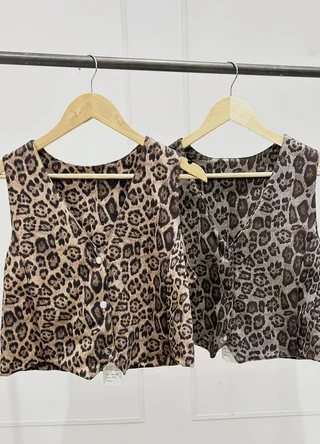 Chaleco print con broche  - Vista 5