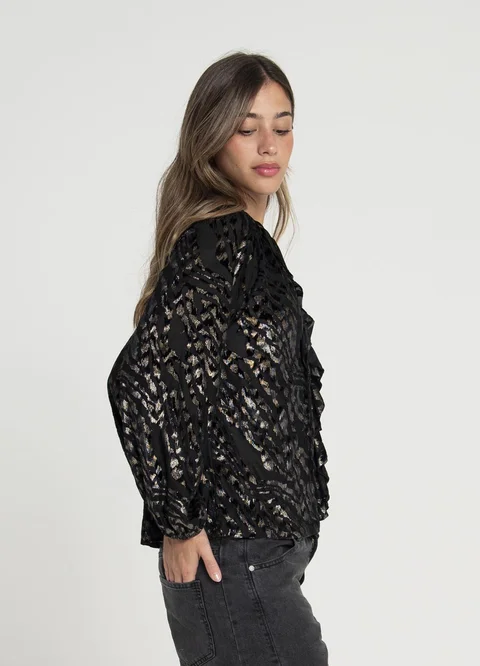 Blusa m/larga tul print 