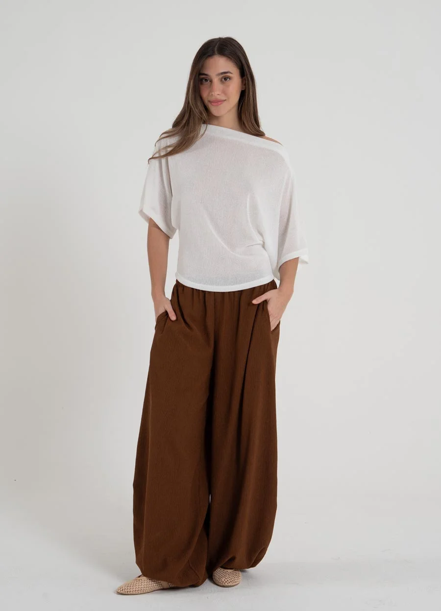 Remera tejida cuello semi bote