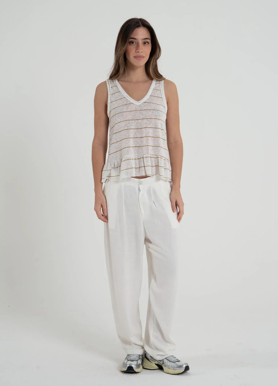 Pantalon de lino slouchy 