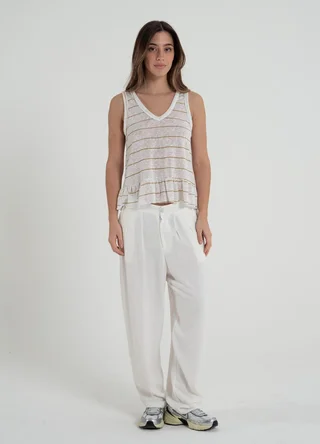 Pantalon de lino slouchy  - Vista 4