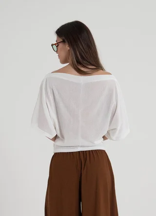 Remera tejida cuello semi bote - Vista 5