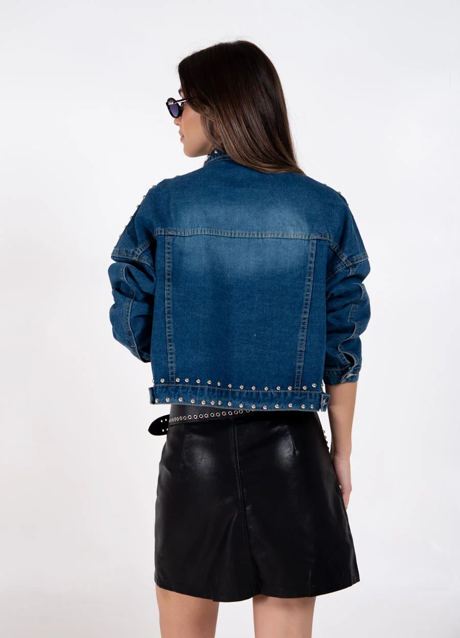 Mini eco cuero con tachas