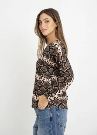 Sweater escote V lanilla estampada  - Vista 3