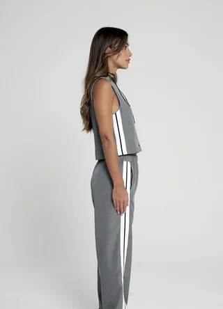 Chaleco sastrero  con franja lateral - Vista 5