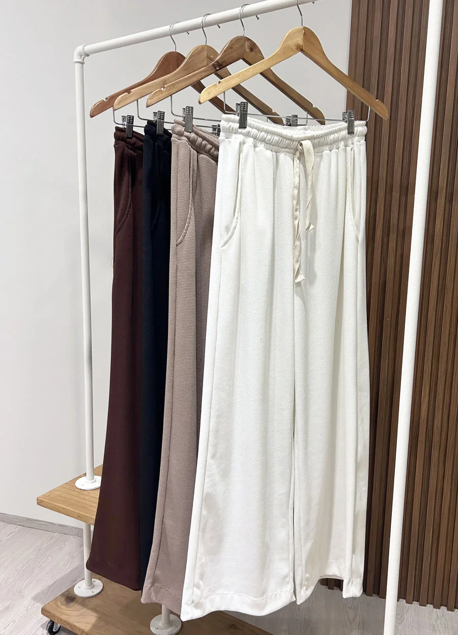 Palazzo waffle con cinta gross