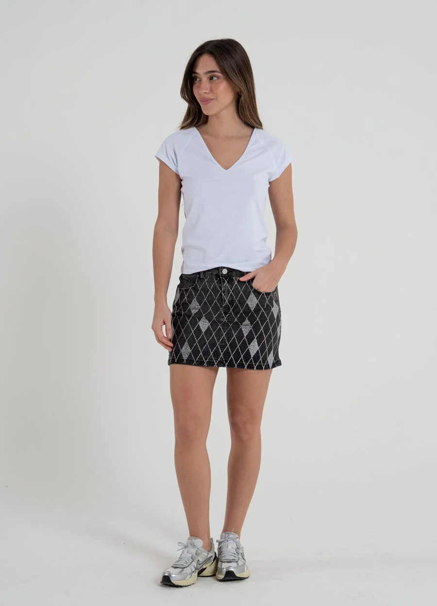 Mini de jean con strass 