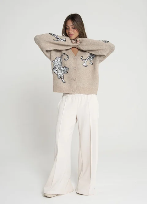 Cardigan leopardos 