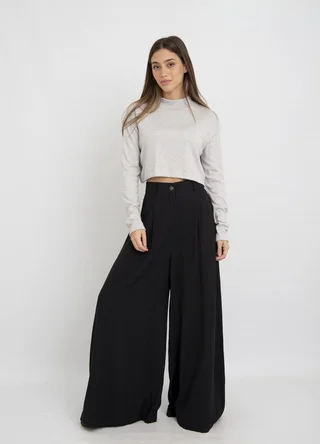 Polera de lanilla con lurex crop  - Vista 2
