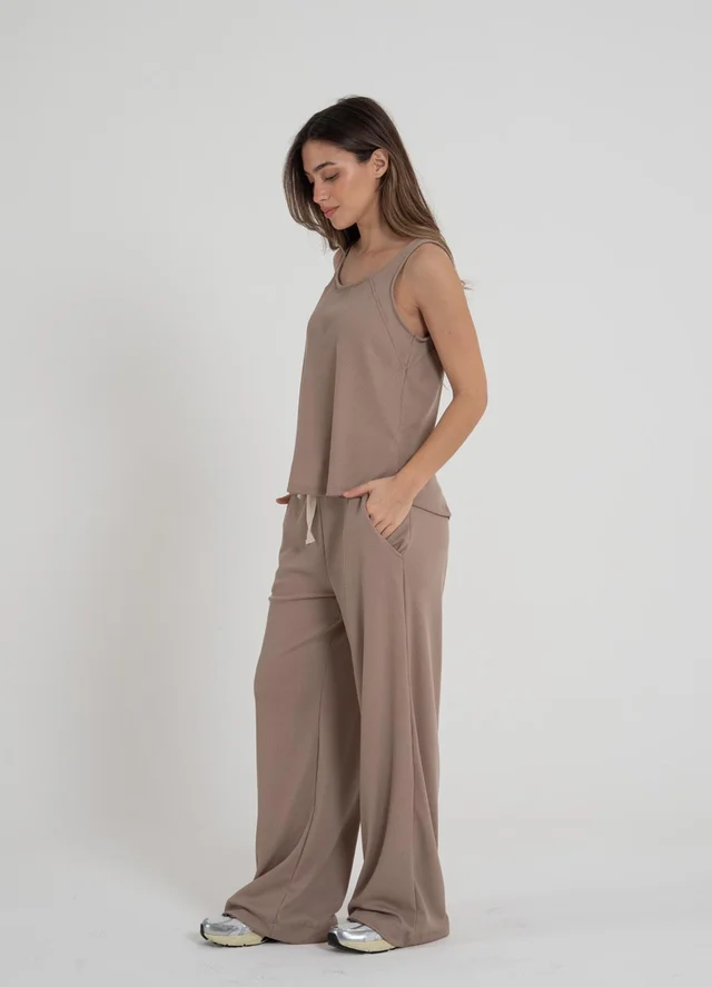 Palazzo waffle con cinta gross