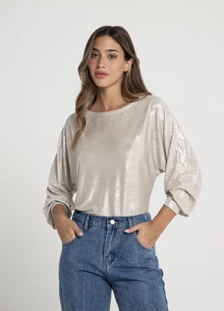 Remera m/l metalizada  - Vista 1