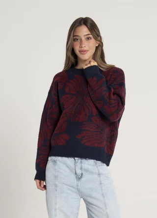 Sweater estampado flores grandes  - Vista 1