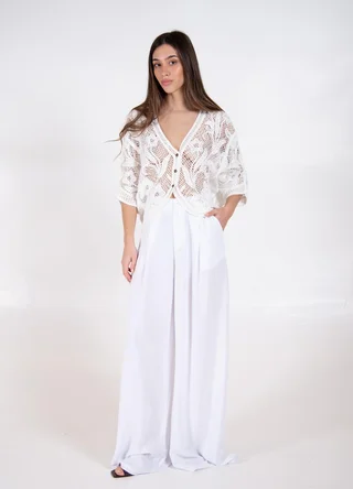 Pantalon palazzo de lino  - Vista 2