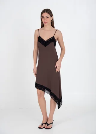 Vestido microfibra irregular  - Vista 1