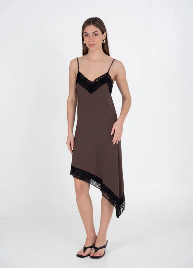 Vestido microfibra irregular 