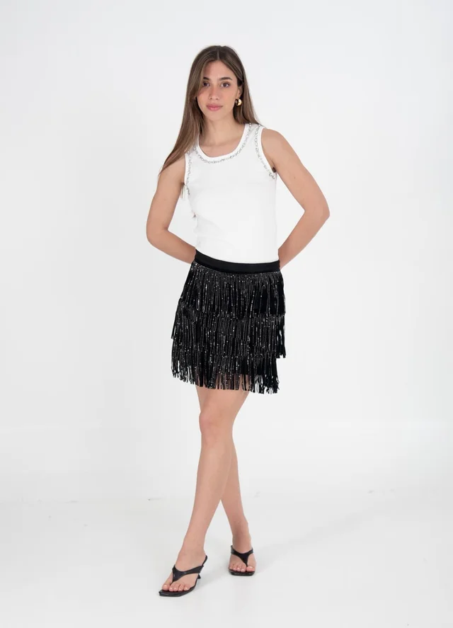 Musculosa algodon con piedras en sisa 