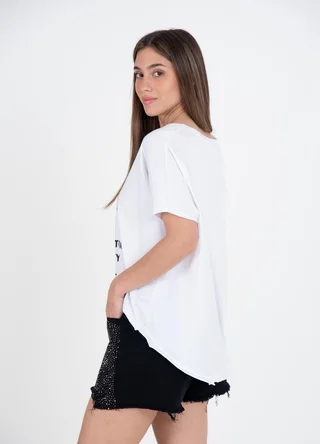 Short denim B&W strass - Vista 6