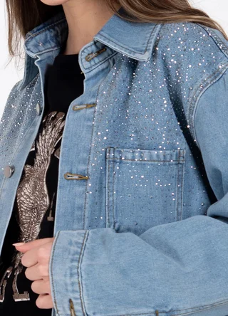 Chaqueta denim tachas en delantero con 1 bolsillo  - Vista 5
