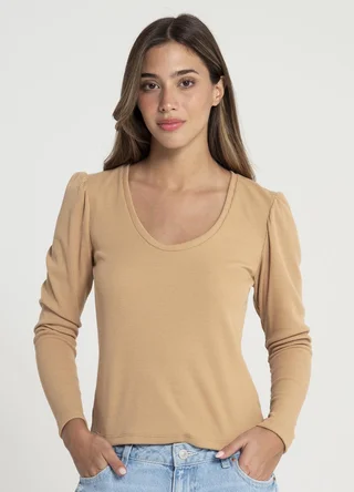 Remera manga larga con frunce en hombre - Vista 3