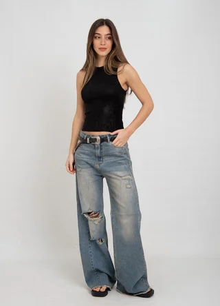 Musculosa metalizada cuello halter  - Vista 2