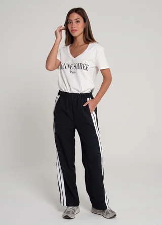 Pantalon sastrero con tira lateral y elastico - Vista 2