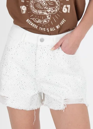 Short denim B&W strass - Vista 3