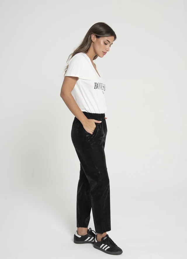 Babucha eco cuero con recortes