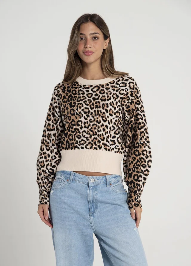 Sweater print combinado 