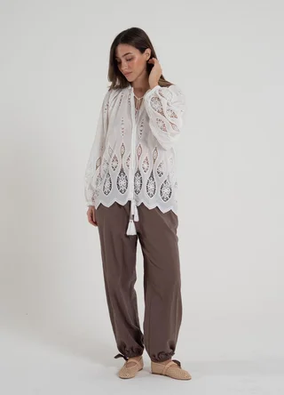 Blusa calada manga bombe  - Vista 1