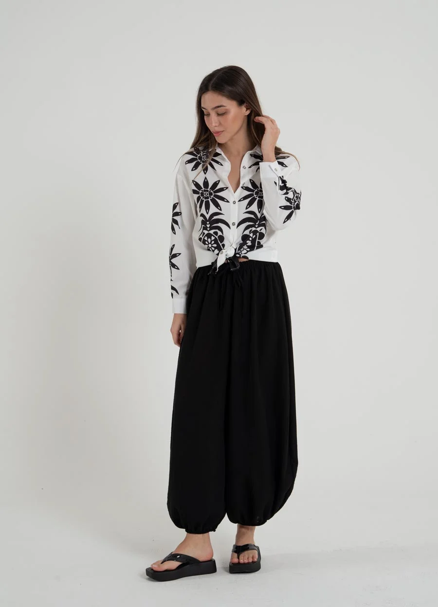 Camisa estampada hojas 