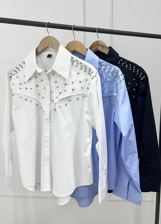 Camisa m/l con piedras  - Vista 6