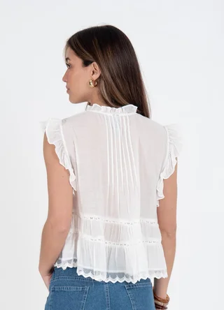 Blusa con recortes y volados  - Vista 4