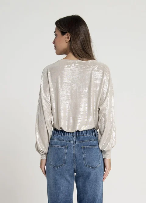 Remera m/l metalizada 