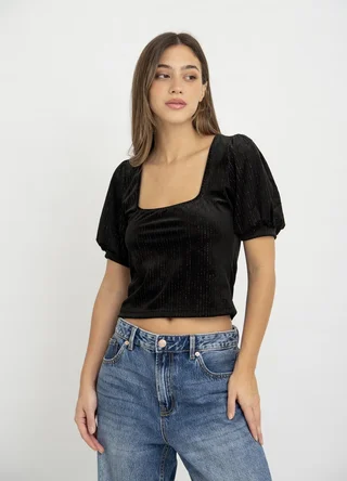 Remera velvet manga princesa - Vista 2