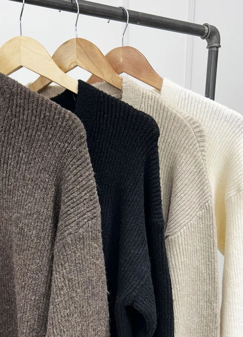 Saco largo tejido con bolsillos 