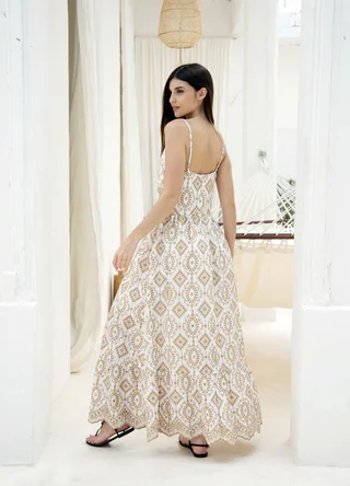 Solero con tira en cintura abierto bordado  - Vista 5