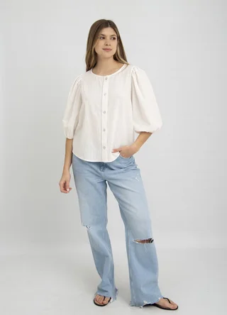 Camisa manga 3/4 algodon rustico  - Vista 1