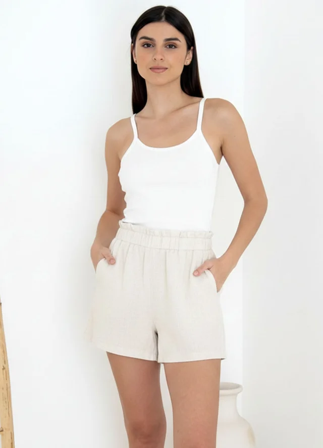 Musculosa bretel fino algodon desagujado 