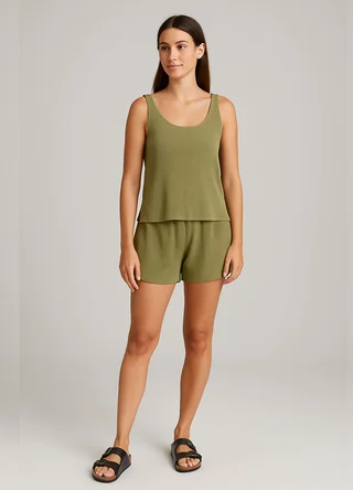 Short creppe arrugado  - Vista 2