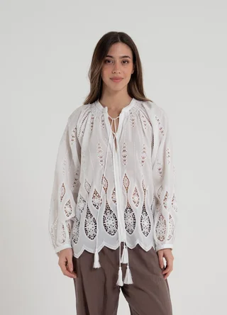 Blusa calada manga bombe  - Vista 2
